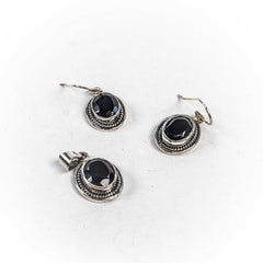 Set Bijuterii STILL Argint 925 - Pandantiv, Cercei, Onix,Negru
