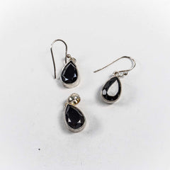 Set Bijuterii STILL Argint 925 - Pandantiv, Cercei, Onix,Negru
