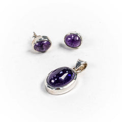 Set Bijuterii STILL Argint 925 - Pandantiv, Cercei, Ametist, Violet