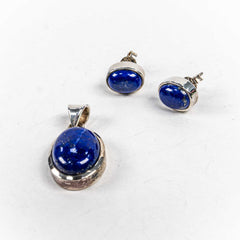 Set Bijuterii STILL Argint 925 - Pandantiv, Cercei, Lapiz Lazuli, Albastru Intens