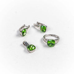 Set Bijuterii STILL Argint 925 - Pandantiv,  Inel,  Cercei, Peridot, Inel Reglabil, Verde Luminos