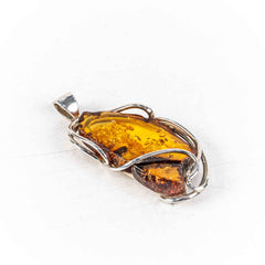 Pandantiv STILL Argint 925 - Marime 60mm x 26mm, Chihlimbar, Maro