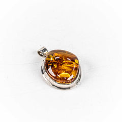 Pandantiv STILL Argint 925 - Marime 46mm x 30mm, Chihlimbar, Maro