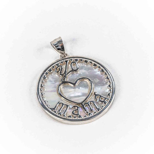 Pandantiv STILL Argint 925 - Marime 30mm x 24mm, Sidef, Alb Sidefat