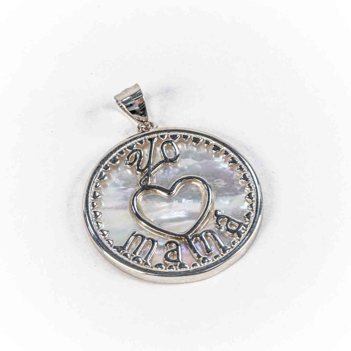 Pandantiv STILL Argint 925 - Marime 30mm x 24mm, Sidef, Alb Sidefat