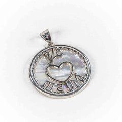 Pandantiv STILL Argint 925 - Marime 30mm x 24mm, Sidef, Alb Sidefat