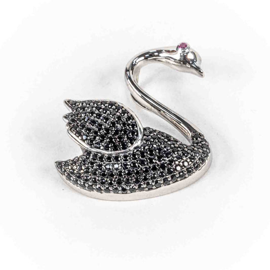 Pandantiv STILL Argint 925 - Marime 24mm x 23mm, Zirconia, Negru