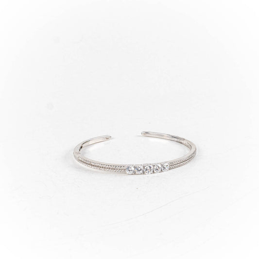 Bratara STILL, Argint 925 - Marime 55 fi x 3.5mm, Fixa, Zirconia, Incolor