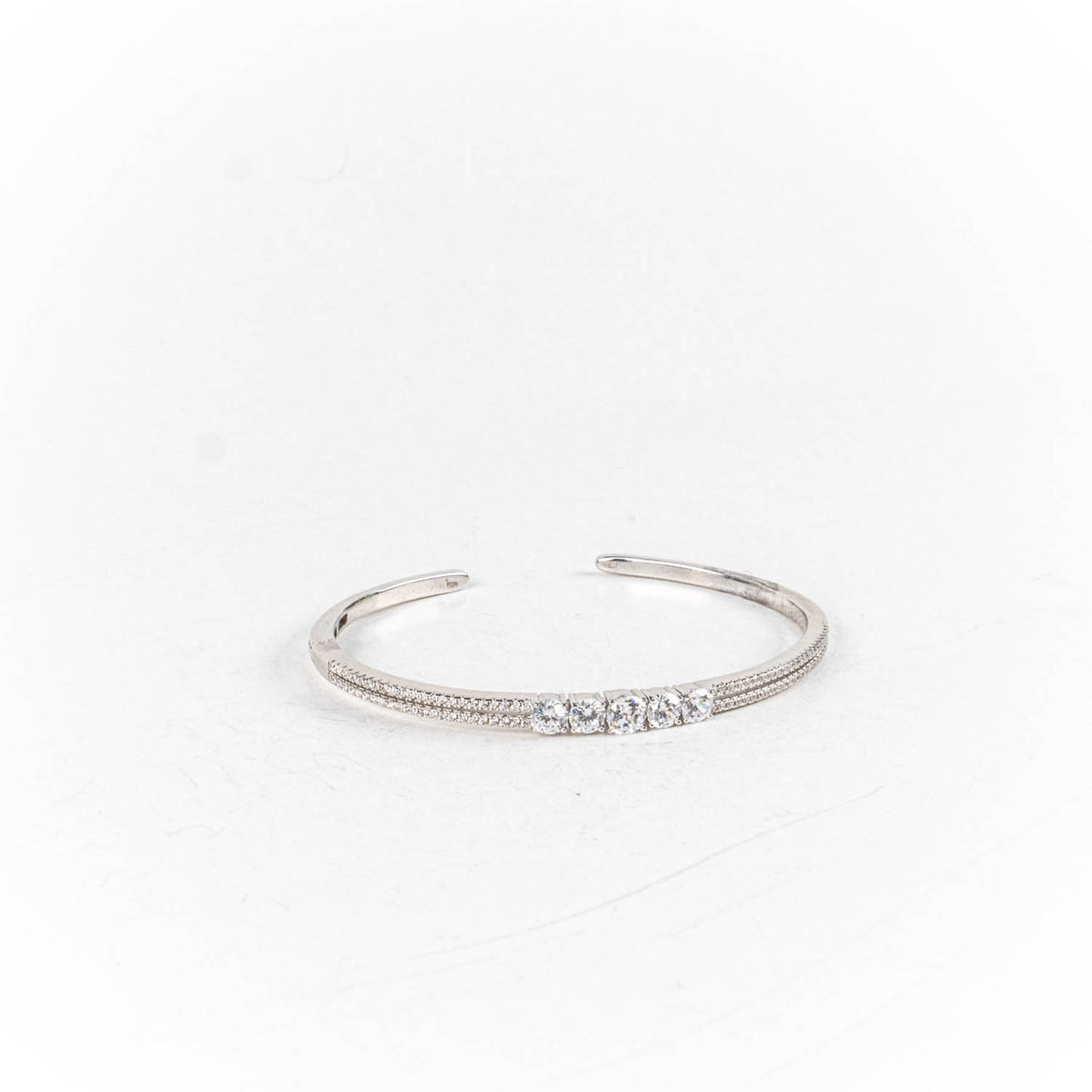 Bratara STILL, Argint 925 - Marime 55 fi x 3.5mm, Fixa, Zirconia, Incolor