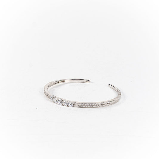 Bratara STILL, Argint 925 - Marime 55 fi x 3.5mm, Fixa, Zirconia, Incolor