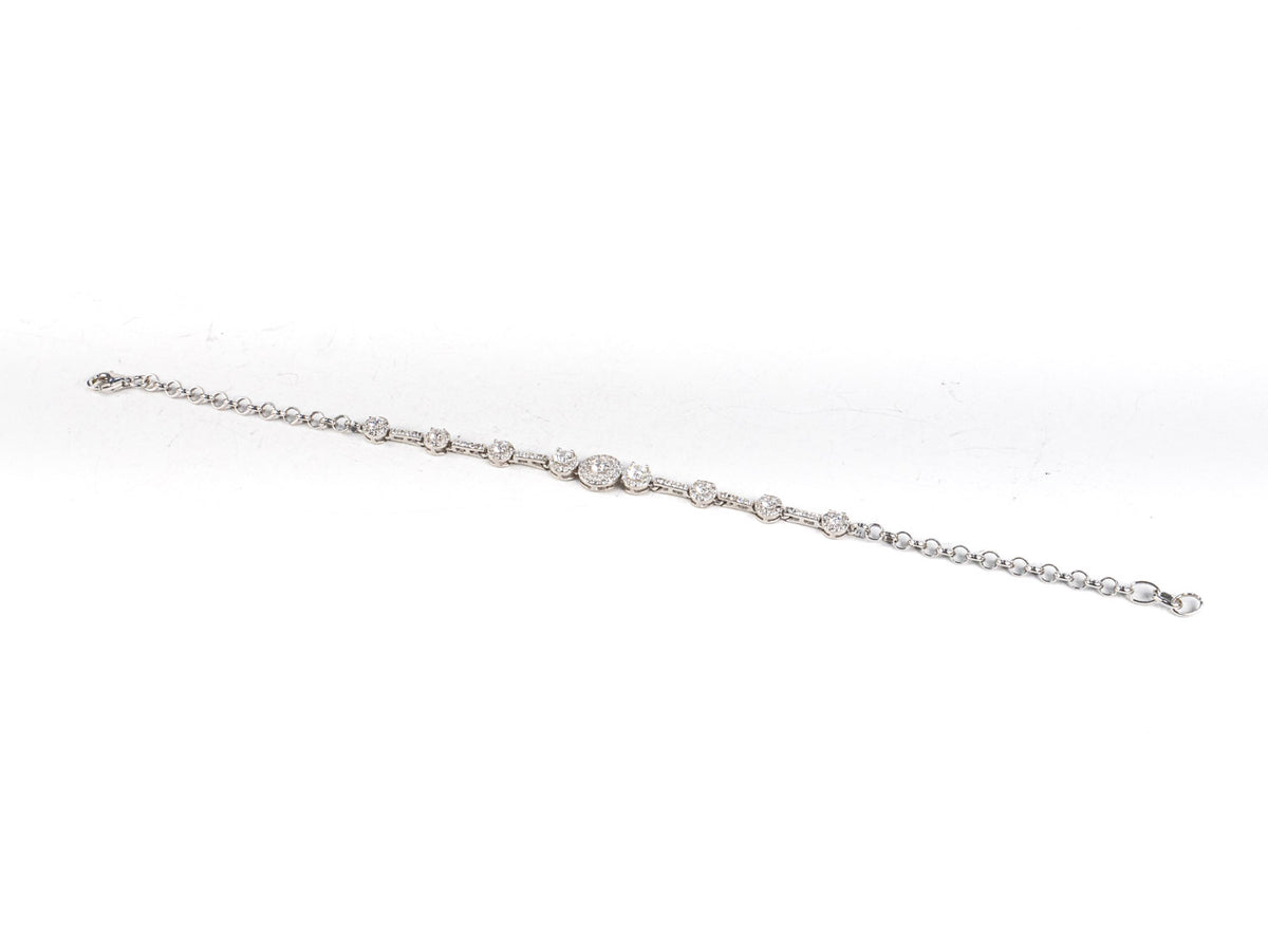 Bratara STILL, Argint 925 - Marime 20cm x 8mm, Reglabila, Zirconia, Incolor