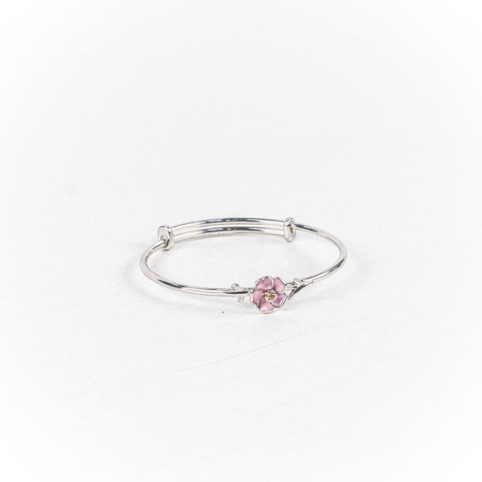 Bratara STILL, Argint 925 - Marime 45 fi x 2mm, Fixa, Email, Roz