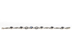 Bratara STILL, Argint 925 - Marime 19cm x 8mm, Reglabila, Zirconia si Marcasite, Negru