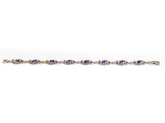 Bratara STILL, Argint 925 - Marime 19cm x 7.5mm, Reglabila, Zirconia si Marcasite, Violet