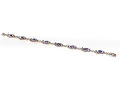 Bratara STILL, Argint 925 - Marime 19cm x 7.5mm, Reglabila, Zirconia si Marcasite, Violet