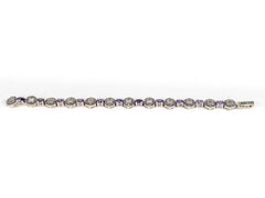 Bratara STILL, Argint 925 - Marime 19cm x 9mm, Reglabila, Zirconia si Marcasite, Violet