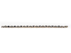 Bratara STILL, Argint 925 - Marime 17.5cm x 6mm, Reglabila, Zirconia si Marcasite, Negru