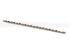 Bratara STILL, Argint 925 - Marime 17.5cm x 6mm, Reglabila, Zirconia si Marcasite, Negru