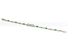 Bratara STILL, Argint 925 - Marime 18cm x 4mm, Reglabila, Zirconia si Marcasite, Verde