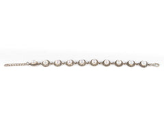Bratara STILL, Argint 925 - Marime 21cm x 11mm, Reglabila, Perle de Cultura si Marcasite, Alb Sidefat