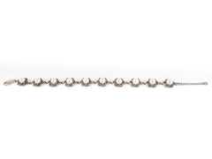 Bratara STILL, Argint 925 - Marime 21cm x 11mm, Reglabila, Perle de Cultura si Marcasite, Alb Sidefat