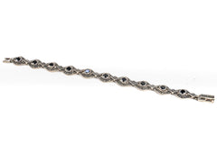 Bratara STILL, Argint 925 - Marime 17mm x 9.7mm, Reglabila, Zirconia si Marcasite, Negru