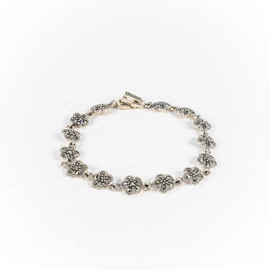 Bratara STILL, Argint 925 - Marime 20cm x 9mm, Reglabila, Marcasite, Gri Metalic