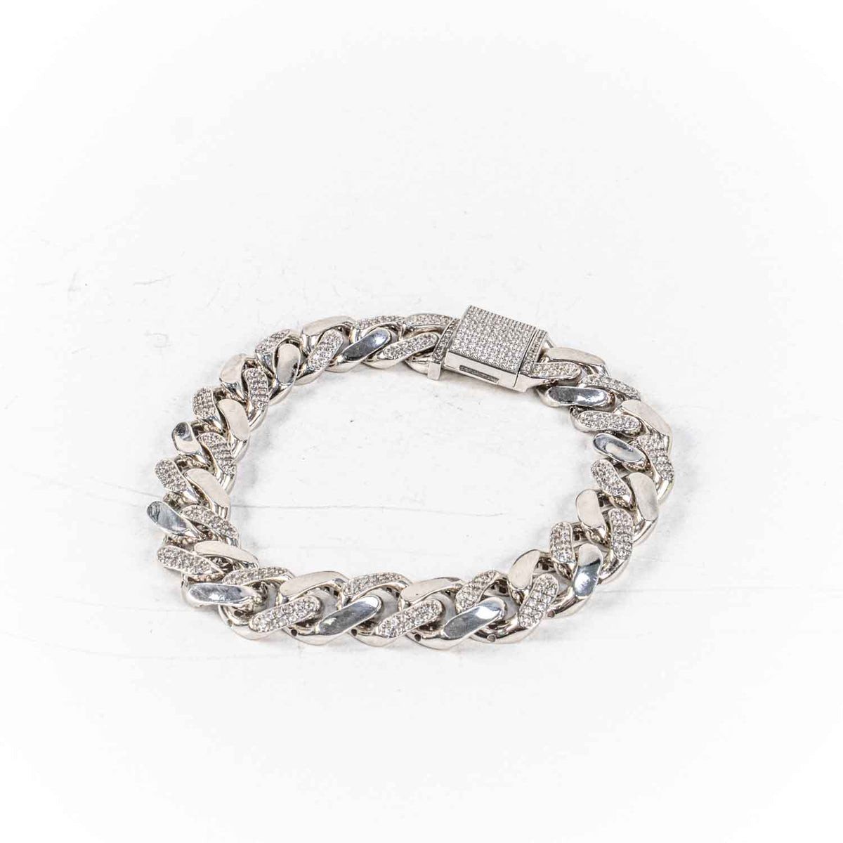 Bratara STILL, Argint 925 - Marime 21cm x 12mm, Fixa, Zirconia, Incolor