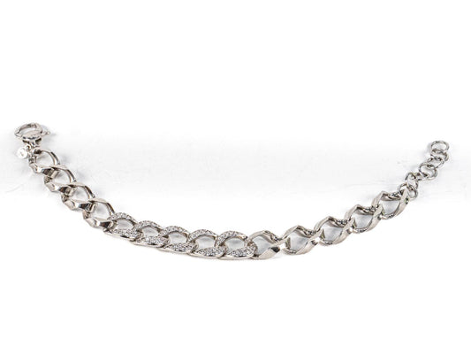 Bratara STILL, Argint 925 - Marime 20cm x 10mm, Reglabila, Zirconia, Incolor