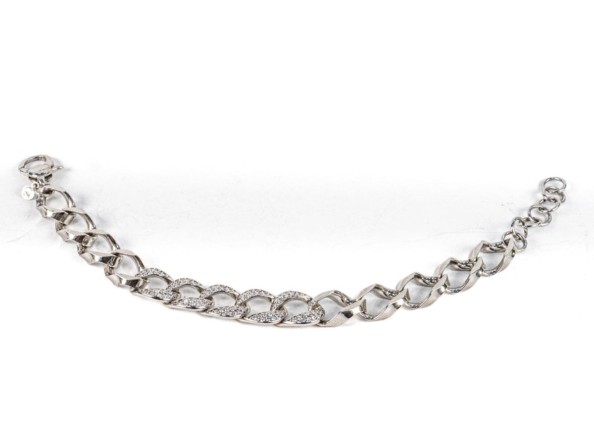 Bratara STILL, Argint 925 - Marime 20cm x 10mm, Reglabila, Zirconia, Incolor