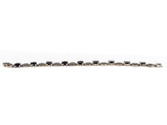 Bratara STILL, Argint 925 - Marime 18cm x 5mm, Reglabila, Zirconia si Marcasite, Negru