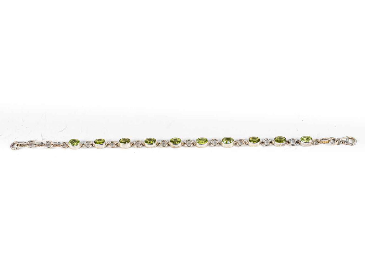 Bratara STILL, Argint 925 - Marime 21cm x 6mm, Reglabila, Peridot, Verde