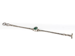 Bratara STILL, Argint 925 - Marime 20cm, Reglabila, Safir, Verde