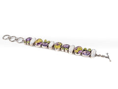 Bratara STILL, Argint 925 - Marime 20cm x 2cm, Reglabila, Atlantisit si Pietre Semipretioase, Multicolor