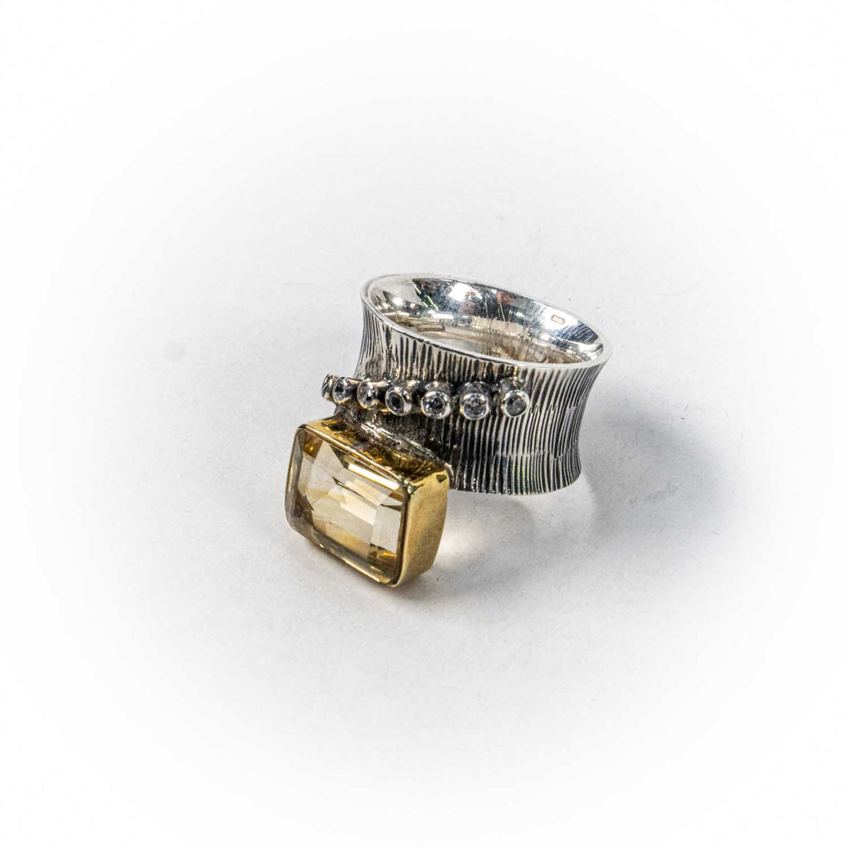 Inel STILL, Argint 925 - Marime 8, Citrin, Galben