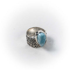 Inel STILL, Argint 925 - Marime 9, Larimar, Albastru Deschis