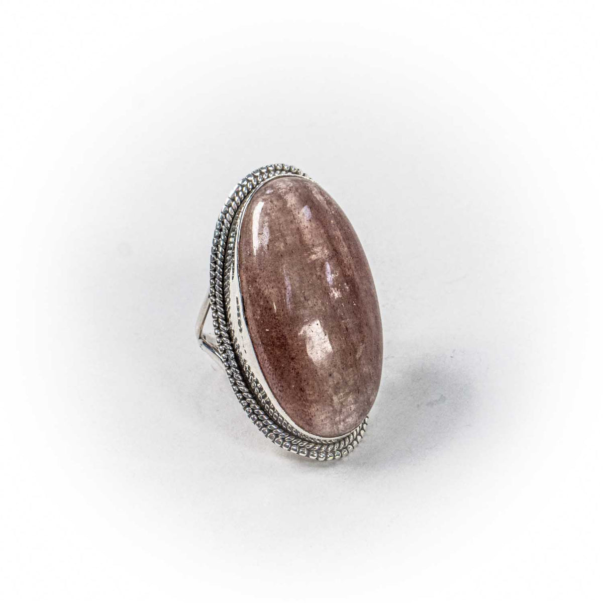 Inel STILL, Argint 925 - Marime 10, Cuart Strawberry, Roz Inchis