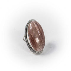 Inel STILL, Argint 925 - Marime 10, Cuart Strawberry, Roz Inchis