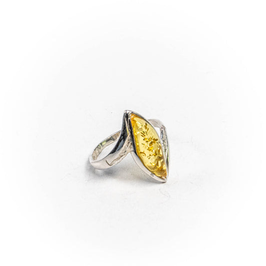 Inel STILL, Argint 925 - Marime 8, Chihlimbar, Galben