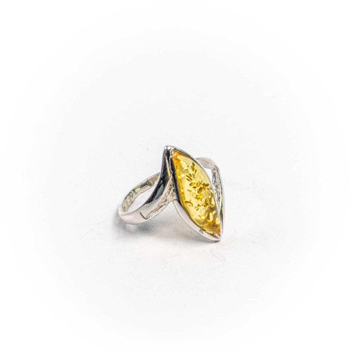 Inel STILL, Argint 925 - Marime 8, Chihlimbar, Galben