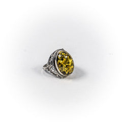Inel STILL, Argint 925 - Marime 9, Chihlimbar, Galben