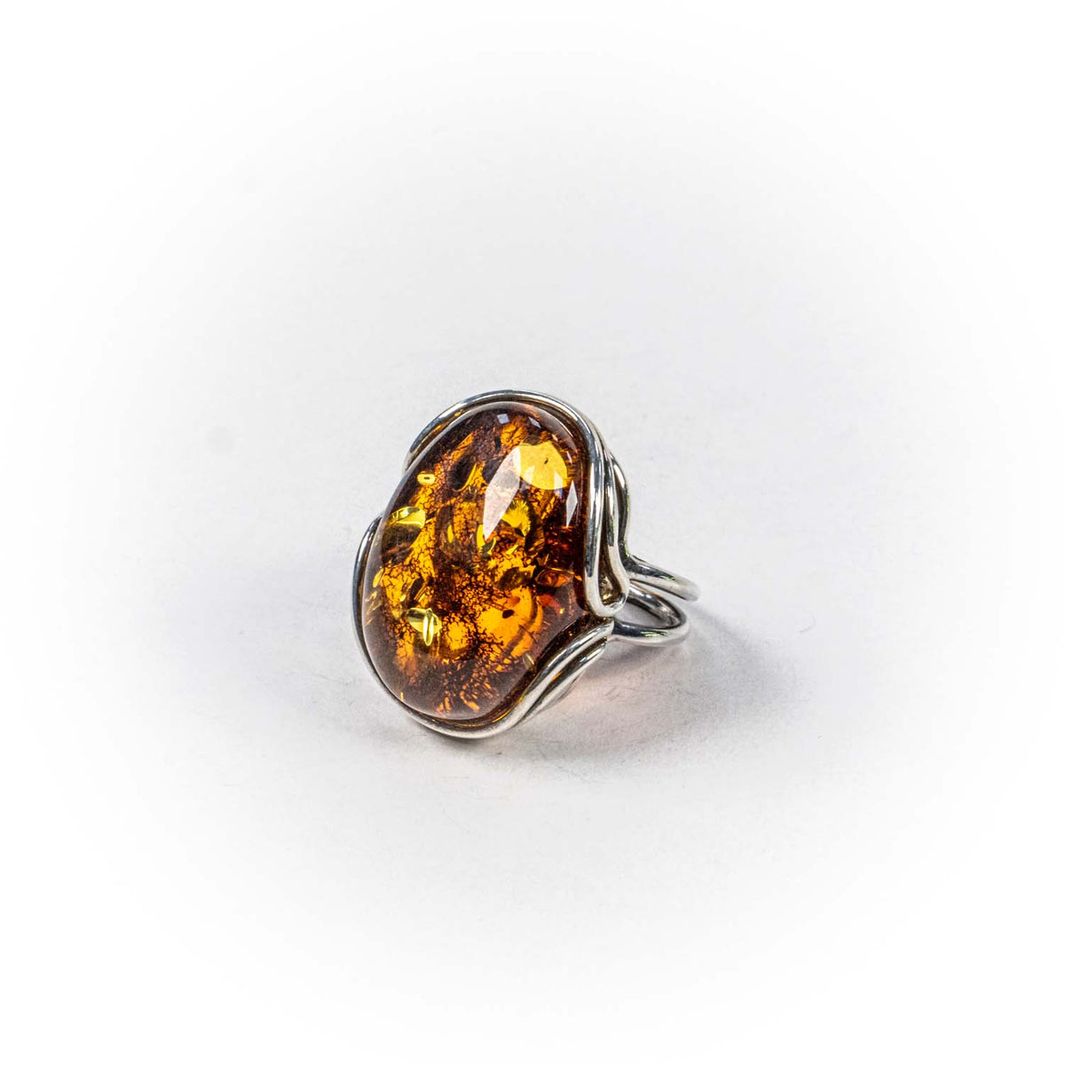 Inel STILL, Argint 925 - Marime Reglabil, Chihlimbar, Maro