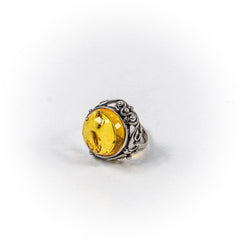 Inel STILL, Argint 925 - Marime 7, Chihlimbar, Galben