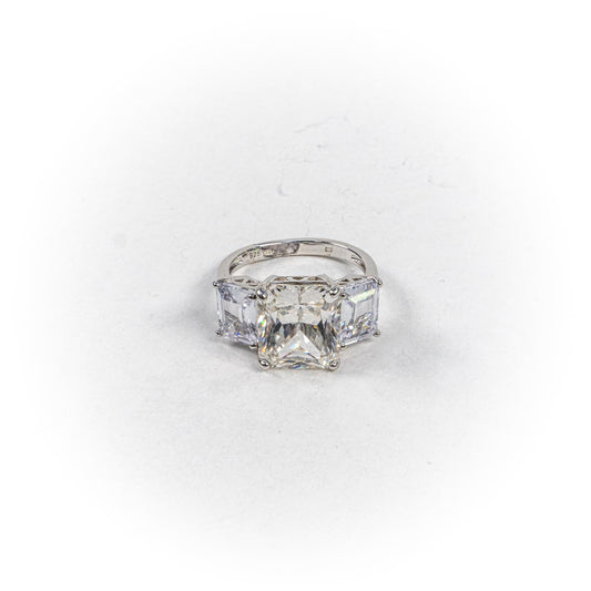 Inel STILL, Argint 925 - Marime 8, Zirconia, Incolor cu Reflexii Aurii