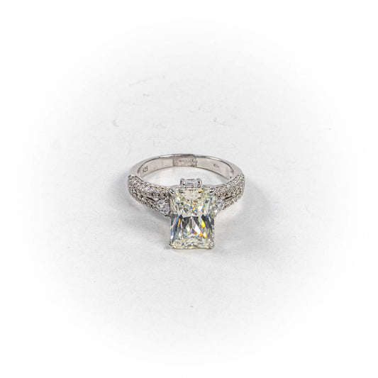 Inel STILL, Argint 925 - Marime 9, Zirconia, Incolor cu Reflexii Aurii