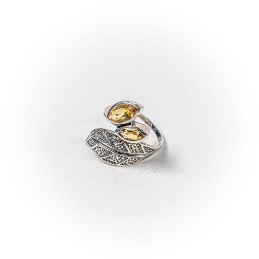 Inel STILL, Argint 925 - Marime 8, Citrin, Galben