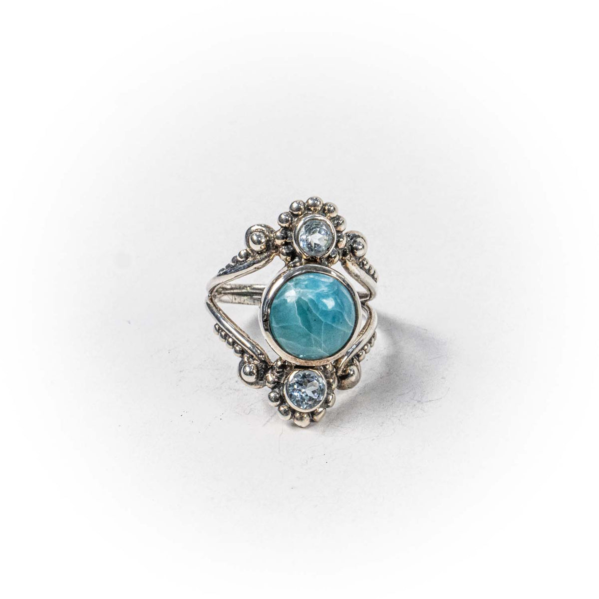 Inel STILL, Argint 925 - Marime 8, Larimar si Aquamarin, Albastru Deschis