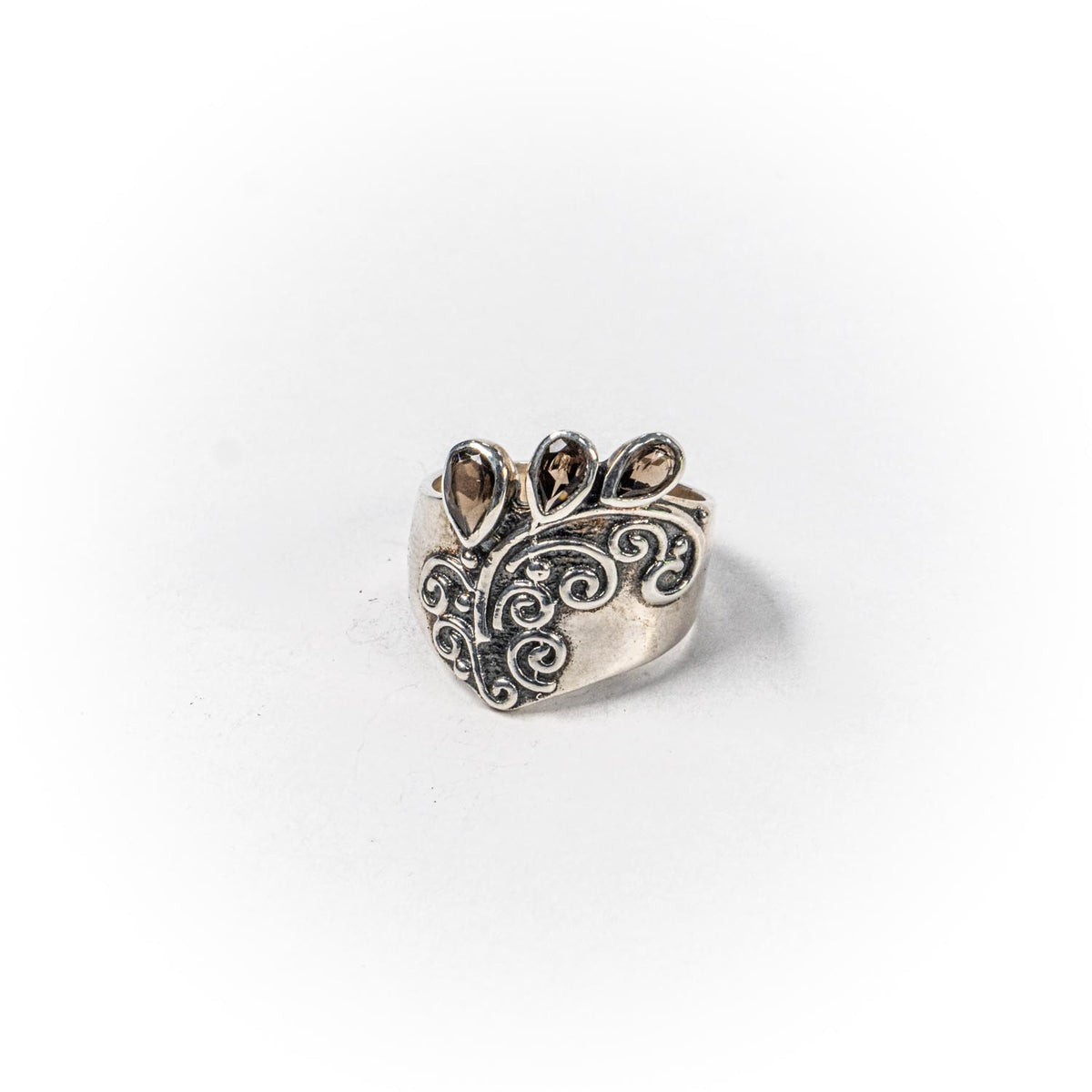 Inel STILL, Argint 925 - Marime 8, Cuart Fumuriu, Maro