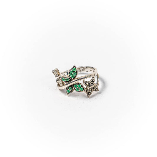 Inel STILL, Argint 925 - Marime 7,5, Zirconia, Verde