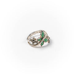 Inel STILL, Argint 925 - Marime 7,5, Zirconia, Verde